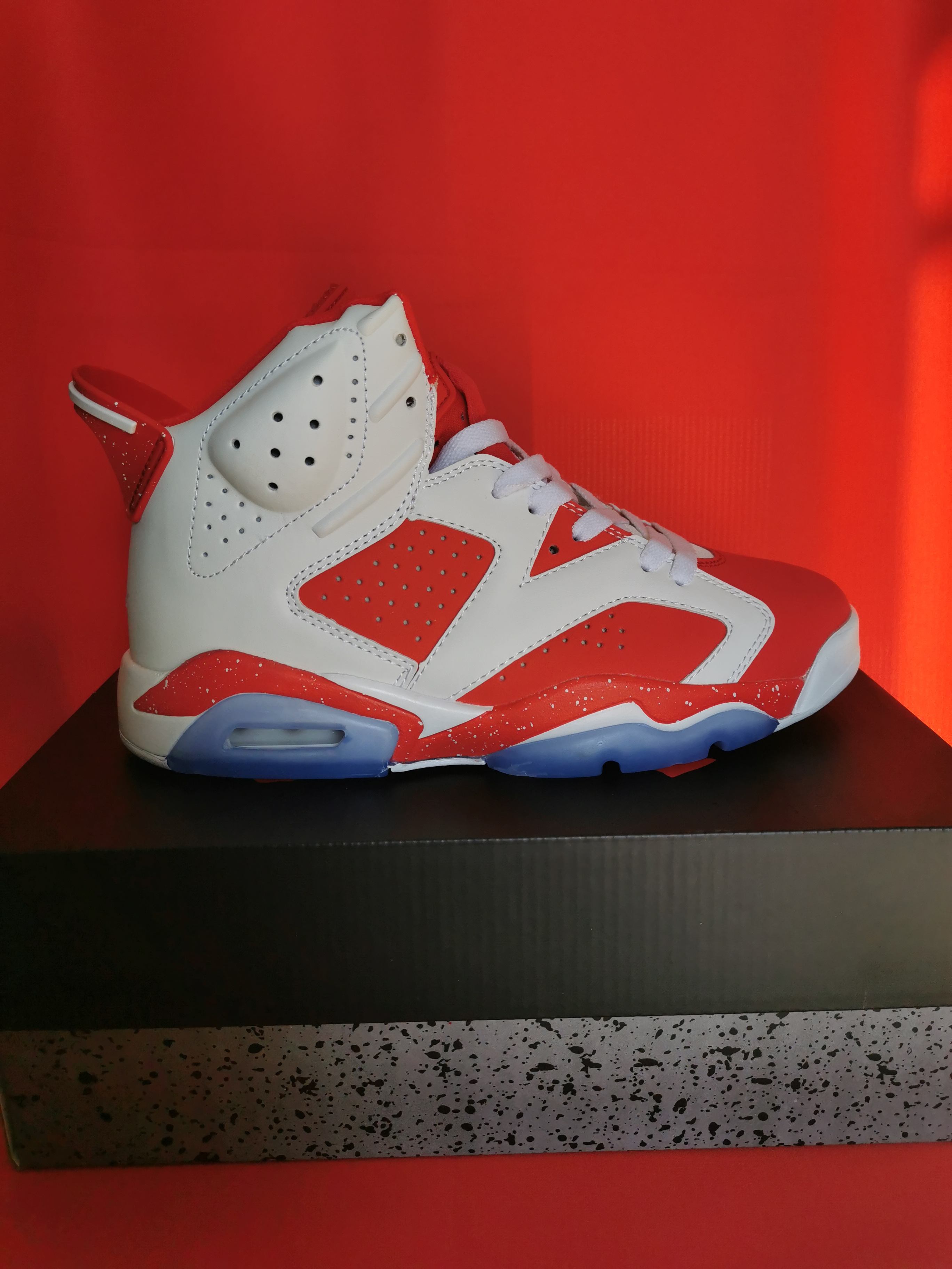 2022 Air Jordan 6 White Hot Red Blue Shoes - Click Image to Close